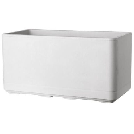 Jardiniere Muret - DEROMA - Cosmo - Perle - A réserve d'eau - Roulettes -78 cm (1/5)