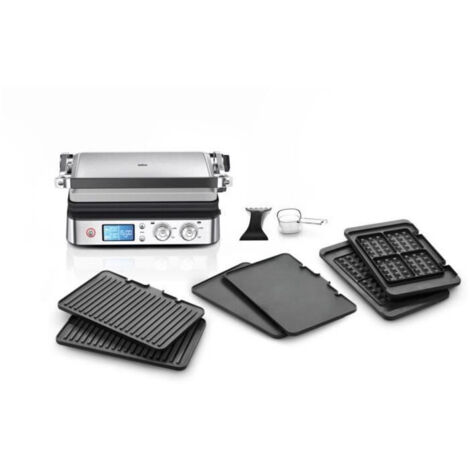 Grill multifonctions - BRAUN - Multi Pro 9 - 2000 W - 3 positions de chauffe - Noir / Acier (1/5)