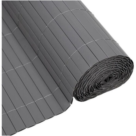 Nature – Canisse PVC gris 19x36 cm – Densité 1600 g/m² – Occultation 4/5 – Traitement anti-UV pour jardin et balcon
