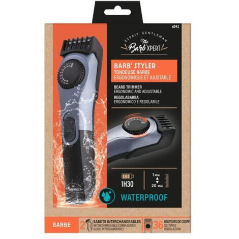Tondeuse barbe sur batterie THE BARB' XPERT 6042 - Batterie Lithium - 19 hauteurs de coupe - Autonomie 1h 30 - Indicateur LED
