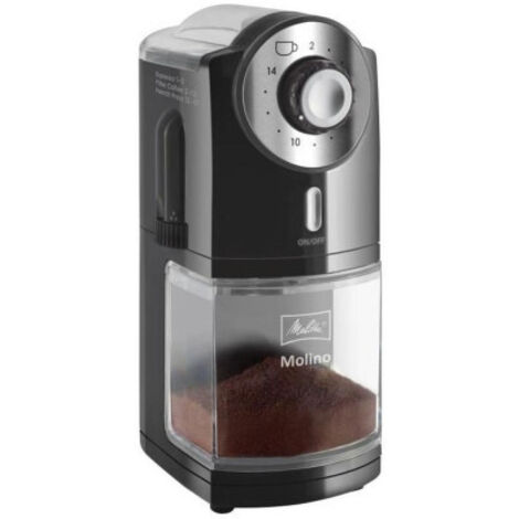 Moulin a café électrique Melitta Molino - Noir - 17 niveaux de finesse de mouture - 2 ans de garantie (1/8)