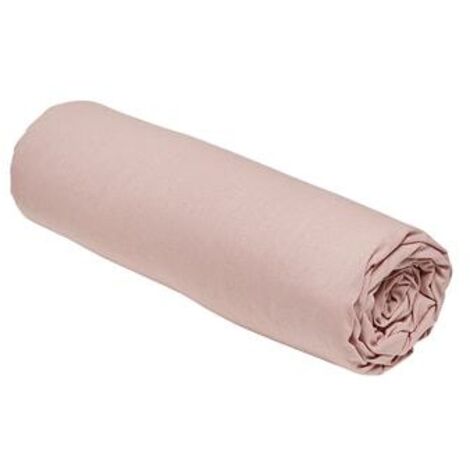 Drap housse TODAY Essential - 160 x 200+30 cm - 2 personnes - 100% Coton uni - Rose des sables
