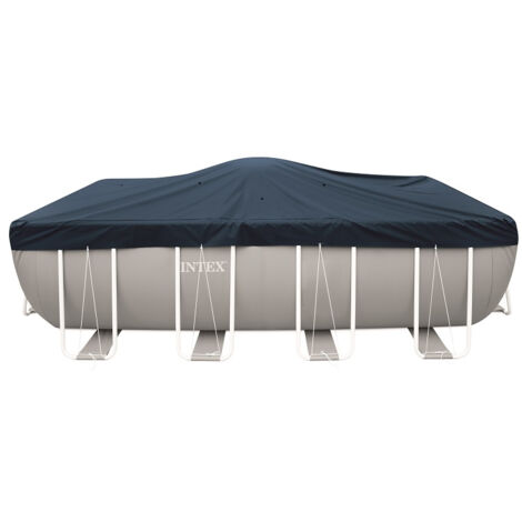 Intex – Bâche d'hivernage pour piscine tubulaire rectangulaire – L 5,49 x l 2,74 m – Tamis d'écoulement pour éviter l'accumulation d'eau