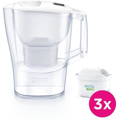 Carafe filtrante BRITA - Aluna Calendar Blanche - Capacité 2,4L dont 1,4L d'eau filtrée - 3 filtres Maxtra Pro All-In-1 inclus (1/5)
