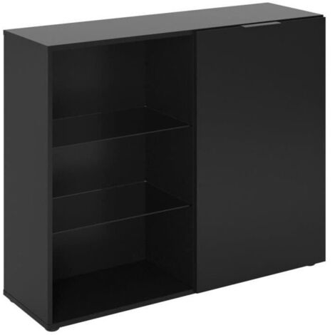 Petit meuble de rangement - Décor noir - L99,1 x H81,3 x P31,5 cm - Fabriqué en Allemagne (1/5)