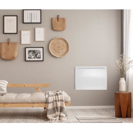 Oceanic – Radiateur à inertie sèche 1000W – Noyau céramique – Thermostat électronique programmable – Pour espaces jusqu'à 10 m² – Design galbé blanc (1/5)
