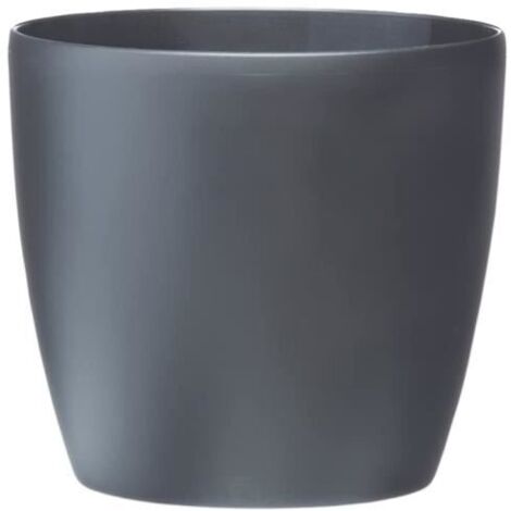 ELHO Pot de fleurs rond Brussels avec roues - Ø 39 x H 37 cm - Intérieur - 100% recyclé - Noir (1/5)