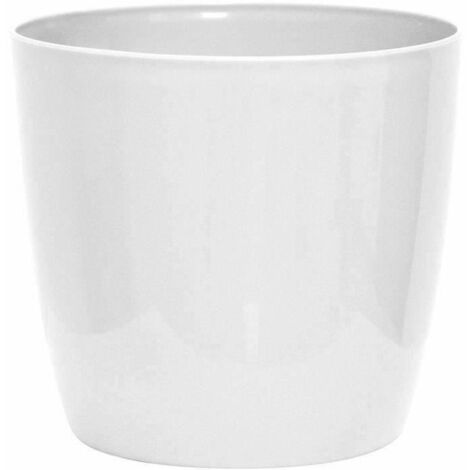 Garden-id Cache-pot brillant blanc 35 cm diamètre (1/2)