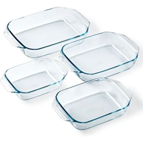 Lot 3 Plats PYREX Rectangulaires Avec Couvercles - Opal Ware Rose Années 1950