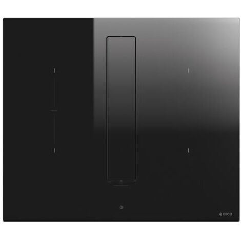 Elica – Plaque induction aspirante 4 foyers – 60 x 51,5 cm – Puissance 7500 W – Débit d'air 200 à 400 m³/h – Noir (1/9)