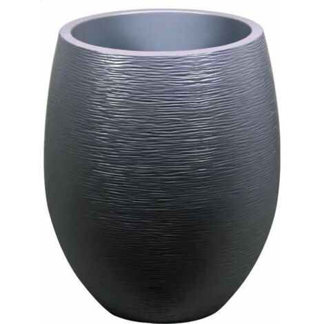 EDA – Pot à réserve d'eau rond 50cm – Capacité 53L – Plastique anti UV – Double paroi – Couleur gris – Pour intérieur et extérieur (1/5)