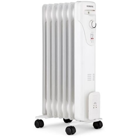 Oceanic – Radiateur bain d'huile 1500W – 3 puissances – 7 éléments – Mobile avec poignée de transport – Sécurité anti-surchauffe