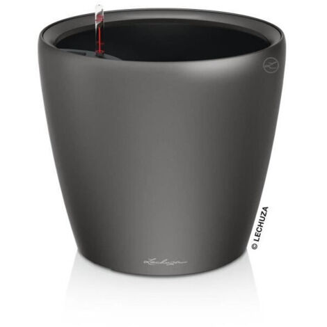 LECHUZA Pot de fleurs Classico Premium - Kit complet - Anthracite métallisé - Ø 21 x H20 cm - 3 L de capacité