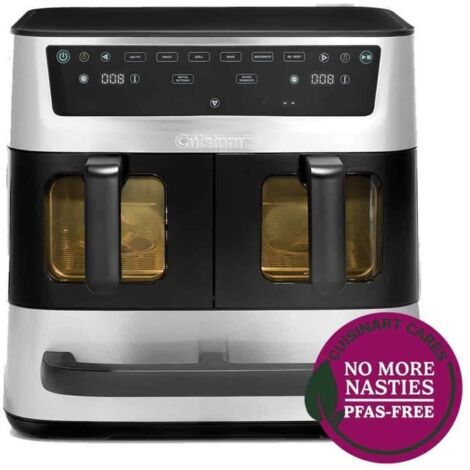 Friteuse sans huile 13,6L – Double cuves + tiroir – 2400W – Revêtement céramique sans PFAS – Conception silencieuse – Cuisinart