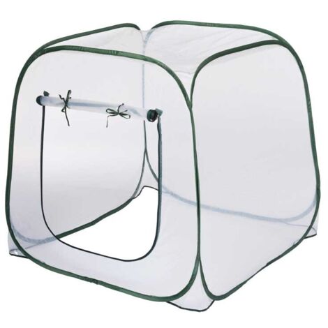 Serre pop-up 100x100 cm – PE transparent 0,8 mm – Mini serre pour balcon – Protection contre intempéries et nuisibles – Nature