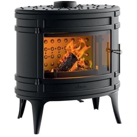 Invicta – Poêle à bois en fonte 8 kW – Évacuation des fumées par le dessus – Flamme verte – Pour surfaces jusqu'à 100 m² (1/10)