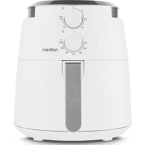 Friteuse a air chaud - MEDION - MD13020 - Airfryer - 1500 watts - Minuterie 60 min - Jusqu'a 200°C - 4,7 L - Blanc (1/5)