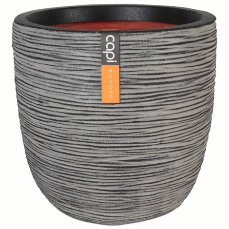 CAPI EUROPE Jardiniere NATURE RIB - 43x41 cm - Anthracite