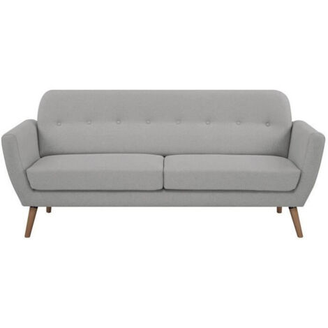 Canapé - 3 places - LILLY - Tissu Gris clair - 193 x 79 x 86 cm - SENHO (1/5)