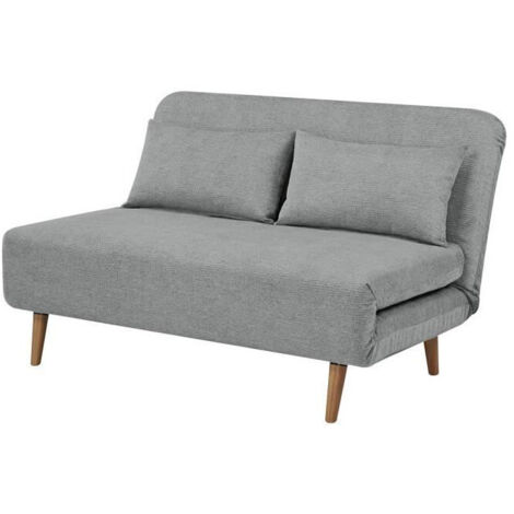 Banquette BZ - 2 places - Tissu Gris clair - 130 x 90 x 81 cm - DEPLO (1/5)