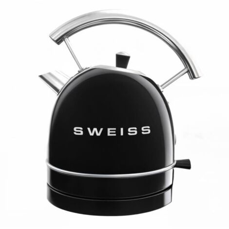 Bouilloire vintage - SWEISS - KTL9 - 2200 W - 1,8 L - Socle 360° - Noir