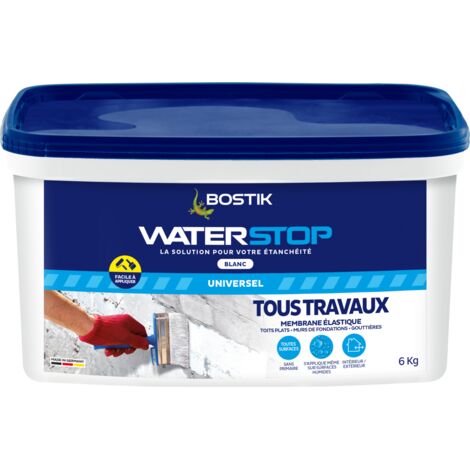 Bostik – Rouleau d'étanchéité Waterstop 6 kg – Membrane MS Polymère pour réparations fuites – Application facile sur surfaces verticales et horizontales