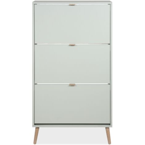 Meuble à chaussures - VIGO 49A - Vert pastel - Pieds en bois massif - 70 x 24 x 125 cm (1/5)