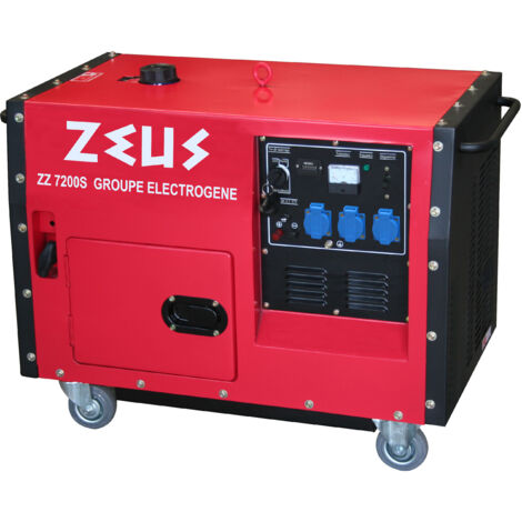 Groupe électrogène 6000W silencieux – Démarrage électrique – Autonomie 8h – Niveau sonore 85 dB – Kit de roues inclus – Zeuz