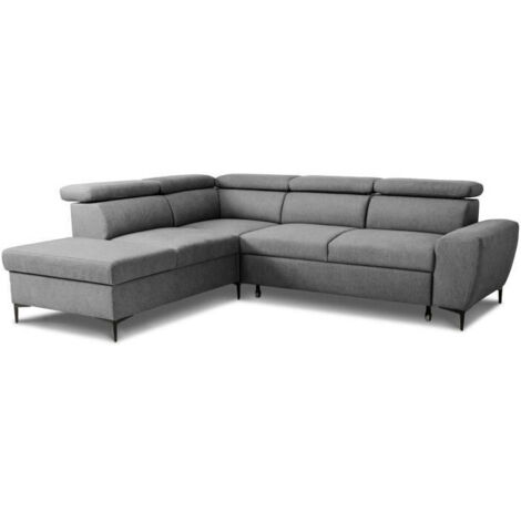 Canapé d’angle convertible réversible CASAPY KASIMIR anthracite avec coffre de rangement 69 L, 5 places, couchage 188 x 117 cm (1/5)