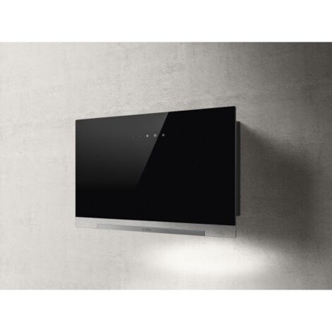 Elica – Hotte décorative murale 60 cm – Verre noir et gris anthracite – Débit d'air 680 m³/h – Classe énergétique A – 4 niveaux de vitesse