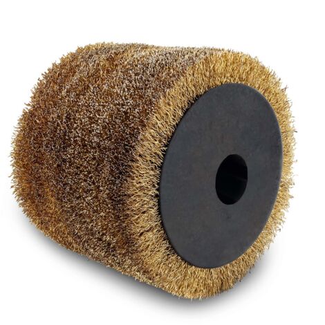 Scheppach Brosse métallique pour surfaceuse MRS1300 Brosse de rechange - Largeur 100mm - Ø120mm - Pour différentes surfaces & matériaux comme le bois, la pierre & le métal - Ponçage et dénudage