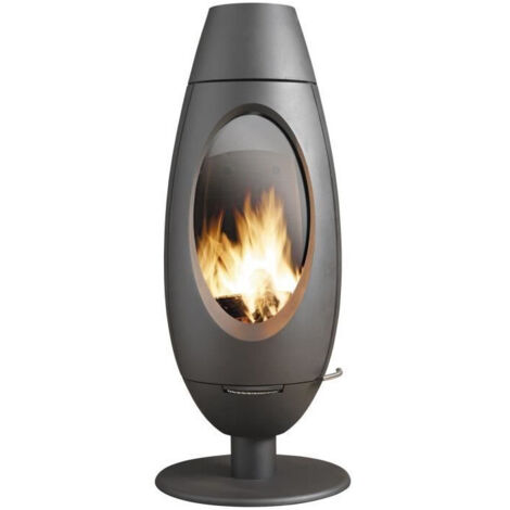 Invicta – Poêle à bois 10 kW – 100% fonte – Longueur bûches 25 cm – Rendement 76% – Autonomie 8h – Volume de chauffe 135 à 300 m³ (1/3)