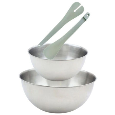 Rotho Fresh Set de 2 saladiers 1.2l + 4l avec couvercle, plastique de qualité alimentaire (PP) sans BPA, blanc/turquoise, 1.2l + 4l (28.8 x 26.0 x 14.2 cm Rotho Fresh Set de 2 saladiers 1.2l + 4l avec couvercle, plastique de qualité alimentaire (PP) sans BPA, blanc/turquoise, 1.2l + 4l (28.8 x 26.0 x 14.2 cm