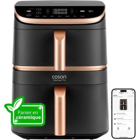Friteuse électrique à air 10,8L – Puissance 2630W – Température jusqu'à 230°C – 7 fonctions de cuisson – Technologie Dual Blaze – Cosori (1/5)