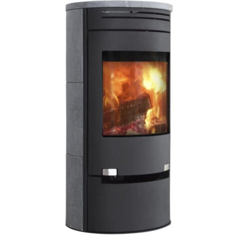 Aduro – Poêle à bois 6 kW – Évacuation des fumées arrière – Pierre stéatite – Longueur max de bûche 50 cm – Classe énergétique A+ (1/5)