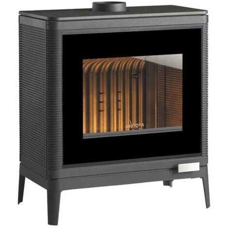 Invicta – Poêle à bois 9 kW – Bûches jusqu'à 58 cm – Sortie des fumées dessus ou arrière – Rendement 76% – Certifié Flamme Verte (1/3)