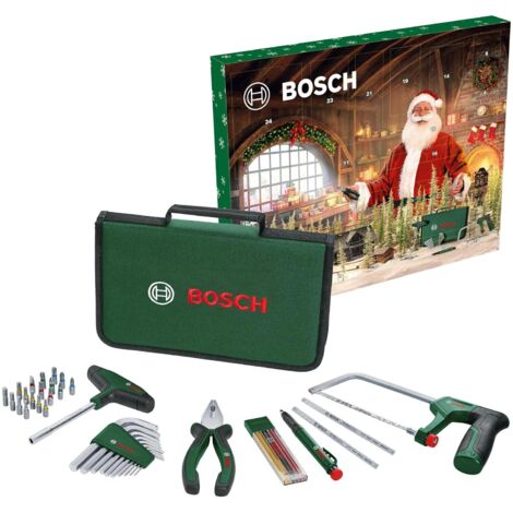 Bosch Professional – Calendrier de l'Avent Bosch Outils 2025 – 41 pièces avec tournevis, scie, clés Allen – Sac de rangement 180x300x45 mm – 1600A039HD (1/5)