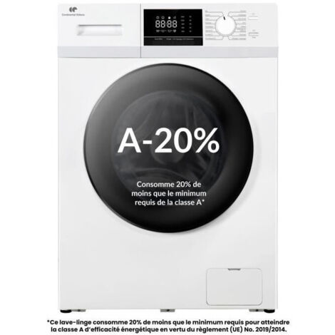 Lave-linge hublot - CONTINENTAL EDISON - CELL12140IWP - 12kg - Induction - 60 cm - 1400 trs/min - Blanc