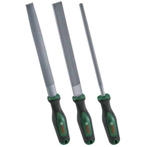 Bosch Set de 3 râpes (râpes a bois robustes plates/rondes/demi-rondes acier au carbone dur) (1/5)