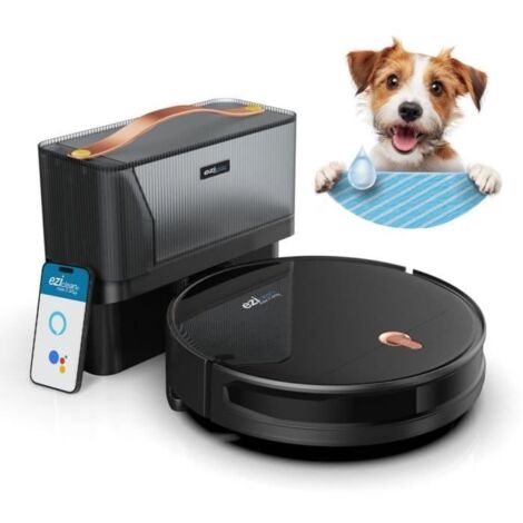 Aspirateur robot laveur I-Bot Z5 – Autonomie 75 min – Puissance 2,6 kPa – Navigation gyroscopique – Base de chargement aspirante – Eziclean