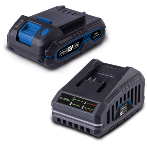 Scheppach Starter-KIT IXES 20V - SBSK2.0 - Li-ion - Batterie et Chargeur 2.0 Ah - Temps de charge rapide - Témoin lumineux