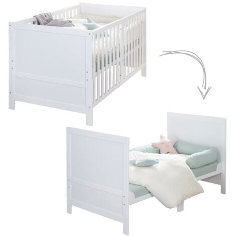 Lit bébé évolutif - 70 x 140 cm - ROBA - EASY SLEEP - Blanc laqué (1/5)