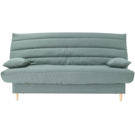 Clic clac 3 places - vert amande - Couchage 125x190 cm - Avec coussins (1/4)