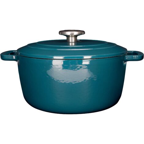 Cocotte En Fonte Bleu 24 Cm 3.9L – Cast Iron (Neuve, Induction)