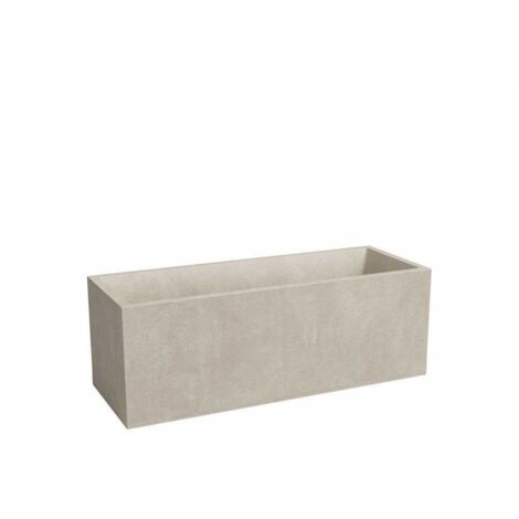 Jardinière Sydney 57 L en plastique crème – Longueur 80 cm – Dimensions 79.5x29.5x29.5 cm – Pour compositions florales épurées – Artevasi (1/2)