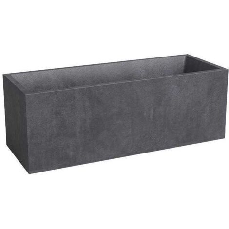 Jardinière Sydney 57 L en plastique anthracite – Longueur 80 cm – Dimensions 79.5x29.5x29.5 cm – Pour balcon et jardin contemporain – Artevasi (1/2)