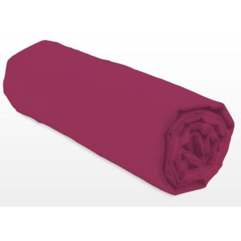 Drap-housse - LOVELY HOME - LH71609 - 140x190+35 cm - Fuchsia (1/3)