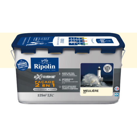 Ripolin – Peinture façade 2 en 1 avec sous-couche intégrée – Mat – 2,5L – Résine siloxane – Haute tenue jusqu'à 15 ans (1/5)