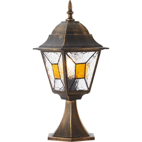 Borne extérieure JANEL - BRILLIANT - noir doré - métal/verre - E27 max 60W - IP44 (1/5)