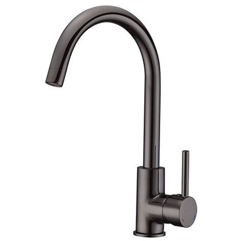 Edouard Rousseau – Mitigeur évier KOBEN – Corps en laiton – Finition canon de fusil – Bec mobile – Installation rapide avec flexibles inox